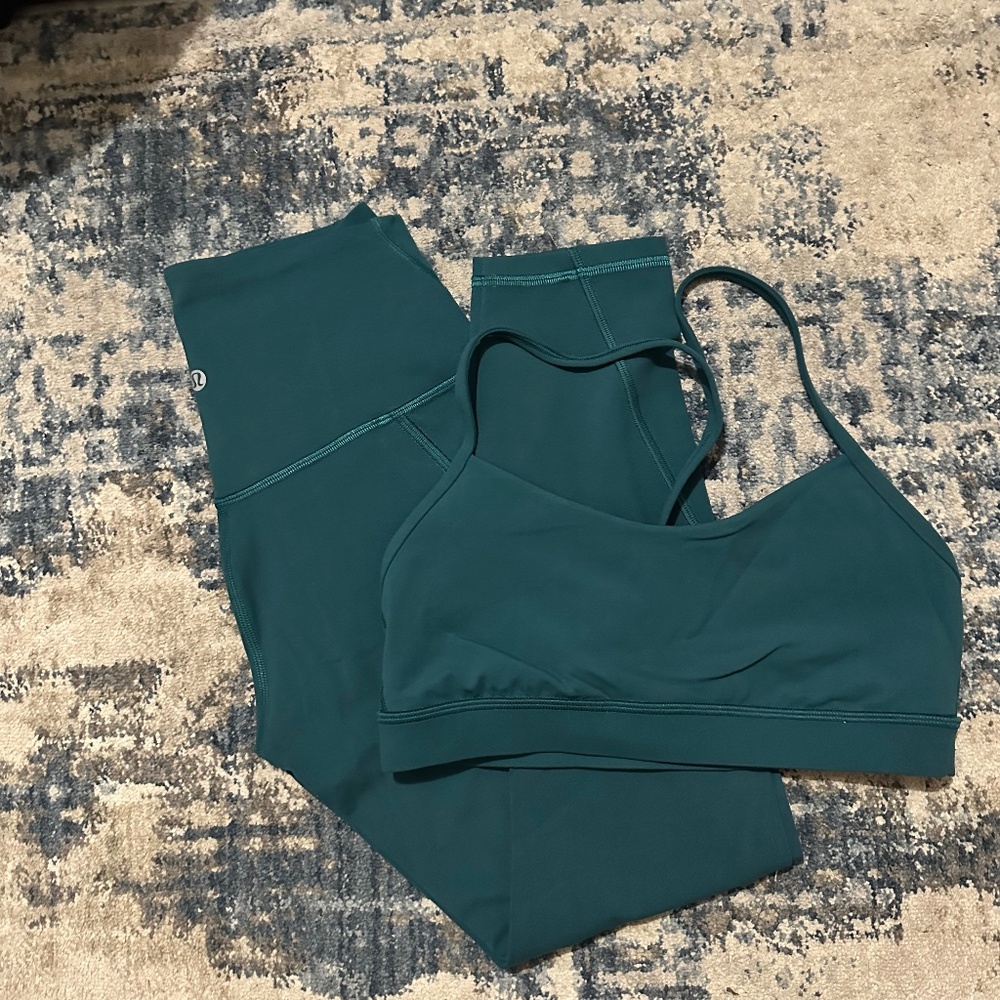 Lululemon align with pockets and y flow bra set size 6/8
